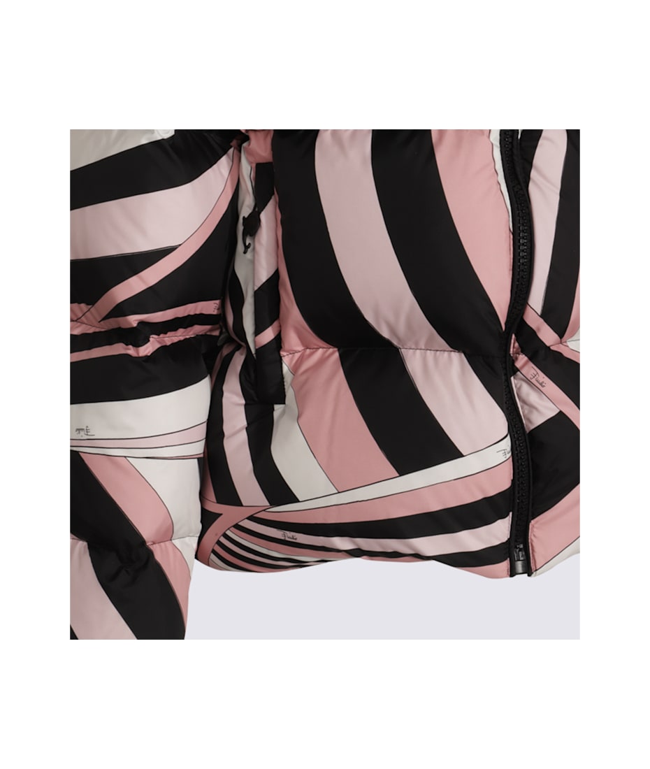 Pucci Pink And Black Down Jacket | italist