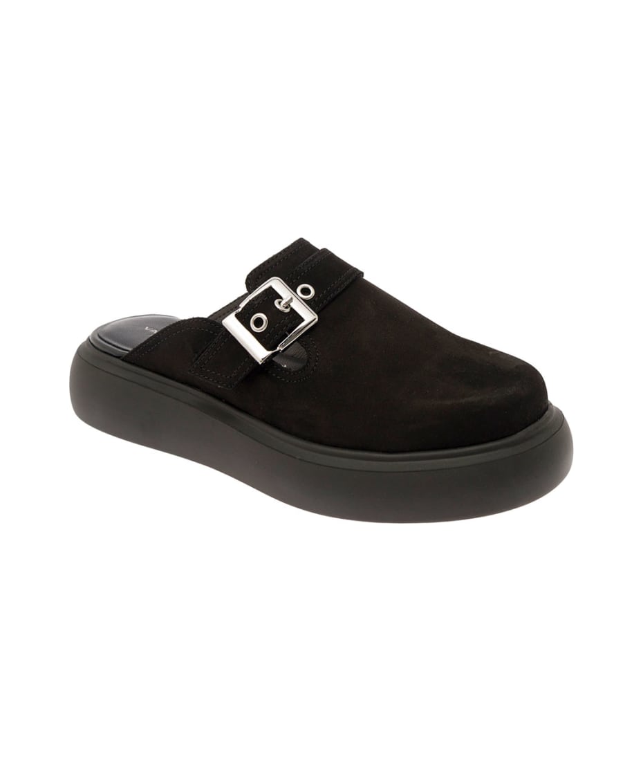 Vagabond 'blenda' Mules With A Buckle In Leather Woman - Black