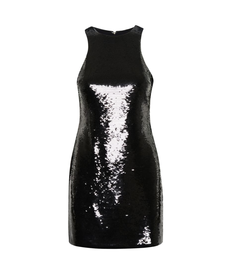 MICHAEL Michael Kors Black Recycled Polyester Dress | italist 