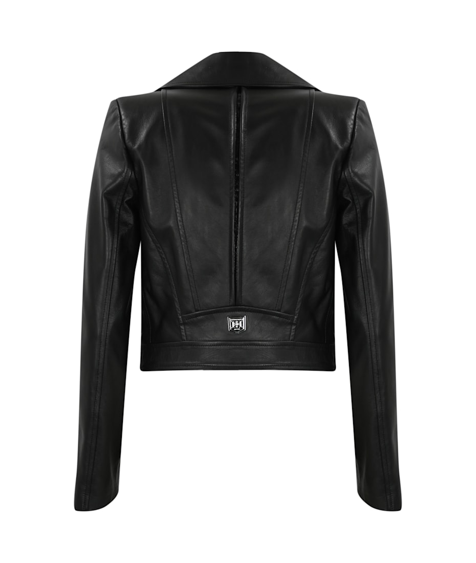 ELISABETTA FRANCHI レザー切り替え ナイロンジャケット Leather Biker Jacket Elisabetta Franchi | italist