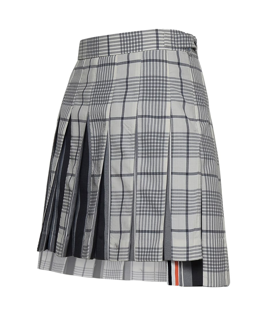 【送料&関税込】Thom Browne Gray Wool Blend Miniskirt Thom Browne Gray Wool Blend Miniskirt | italist