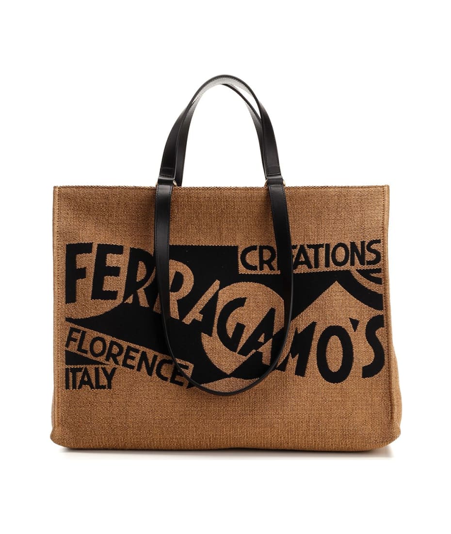 Ferragamo 25SS Logo Insert ラージ レザートートバック Ferragamo Large Tote Bag With Logo | italist