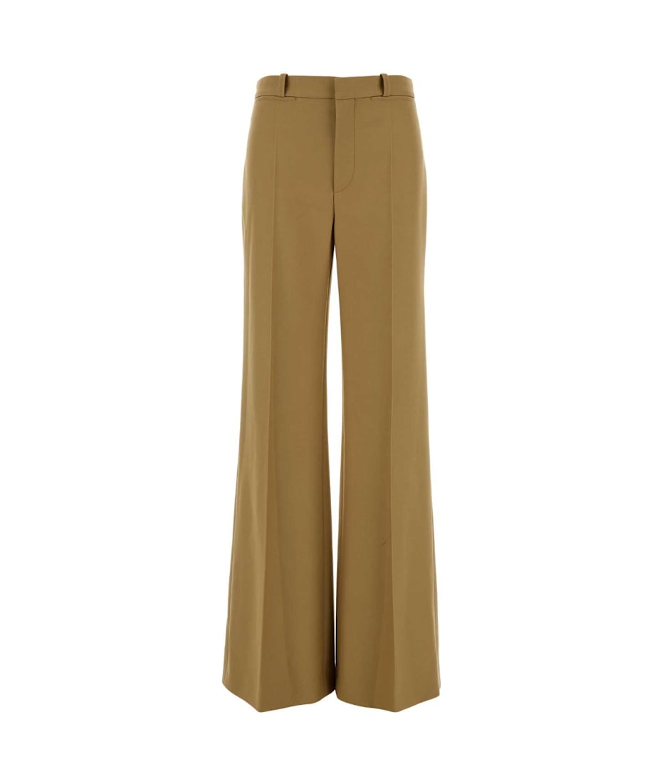 パンツ CHLOE KHAKI WOOL PALAZZO PANT Chloé Khaki Wool Palazzo Pant | italist
