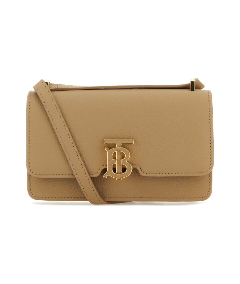 Burberry Beige Leather Mini Tb Crossbody Bag | italist
