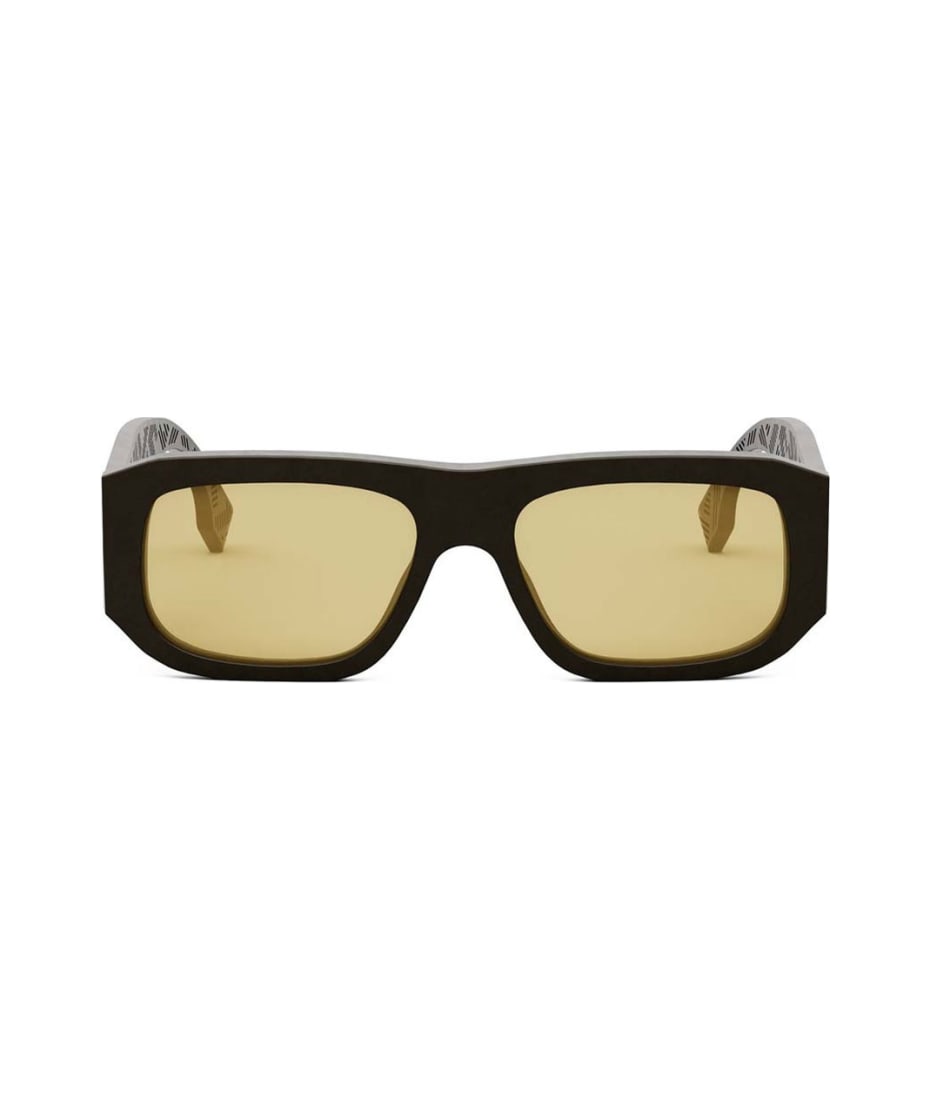 FENDI EYEWEAR Crystal-embellished square-frame acetate sunglasses