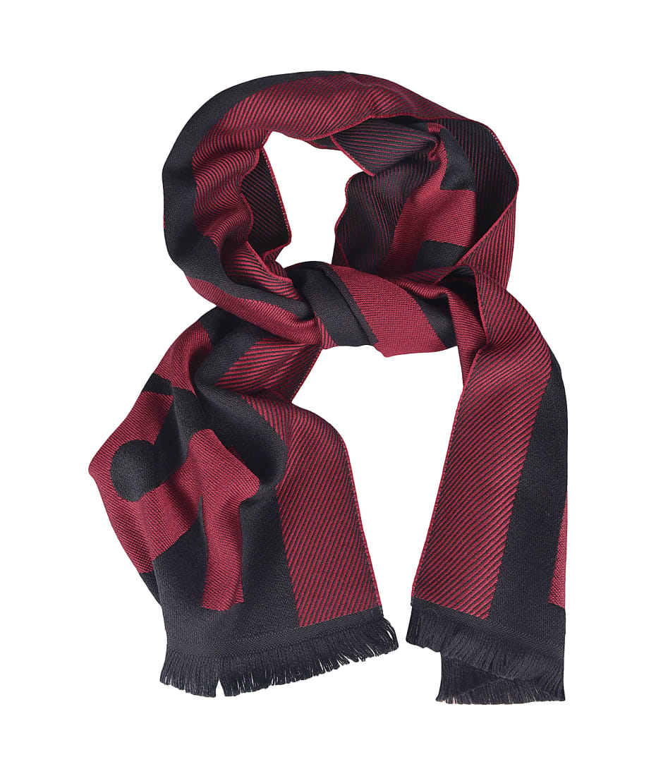 Dsquared2 Fringed Edge Scarf - red/grey