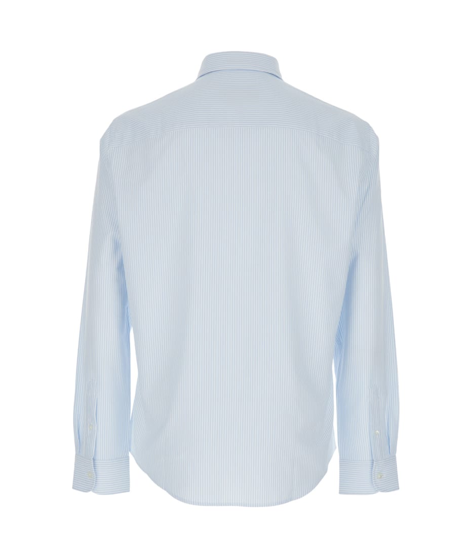 Ami Alexandre Mattiussi Light Blue Striped Shirt With Adc