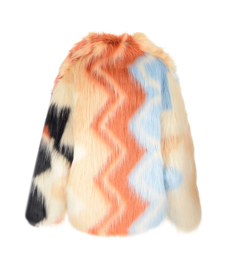 Long faux fur coat Multicoloured | Missoni