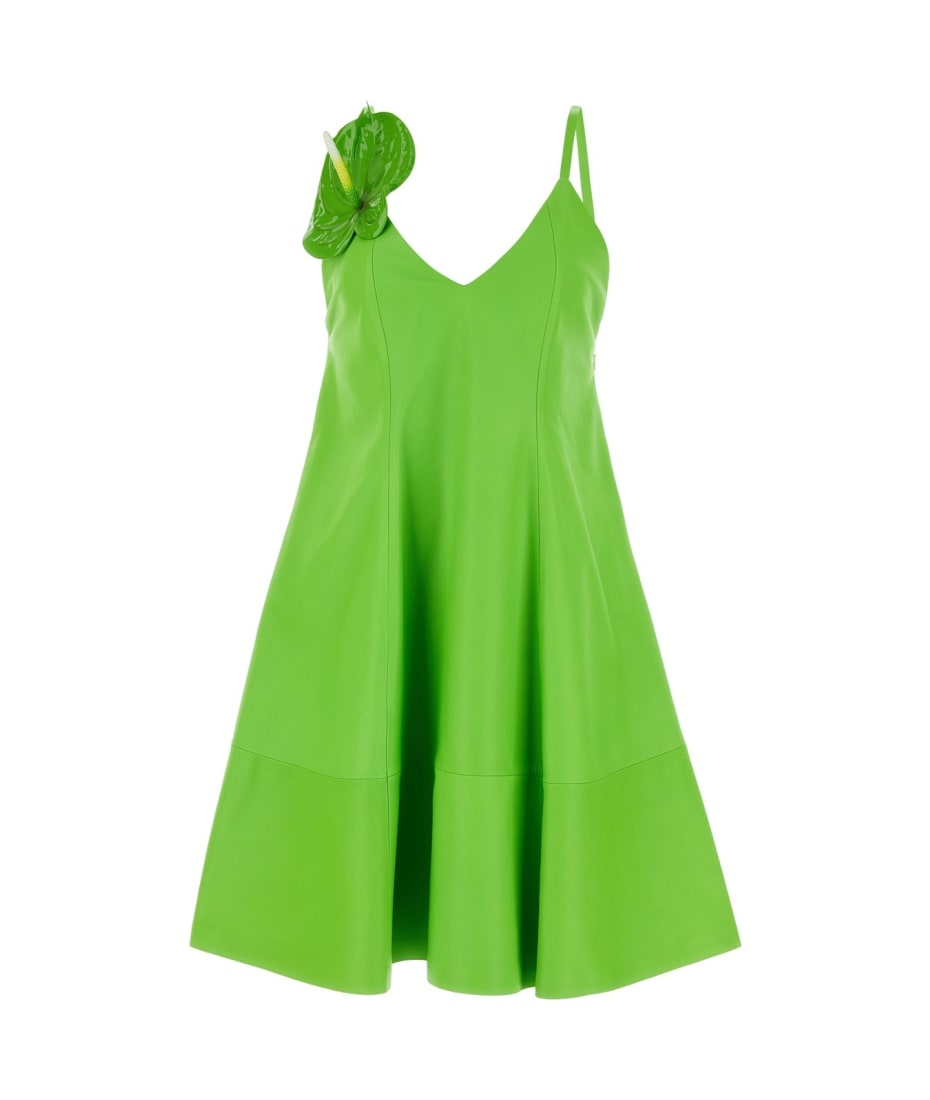 ワンピース LOEWE Fluo Green Leather Mini Dress Loewe Fluo Green Leather Mini Dress | italist