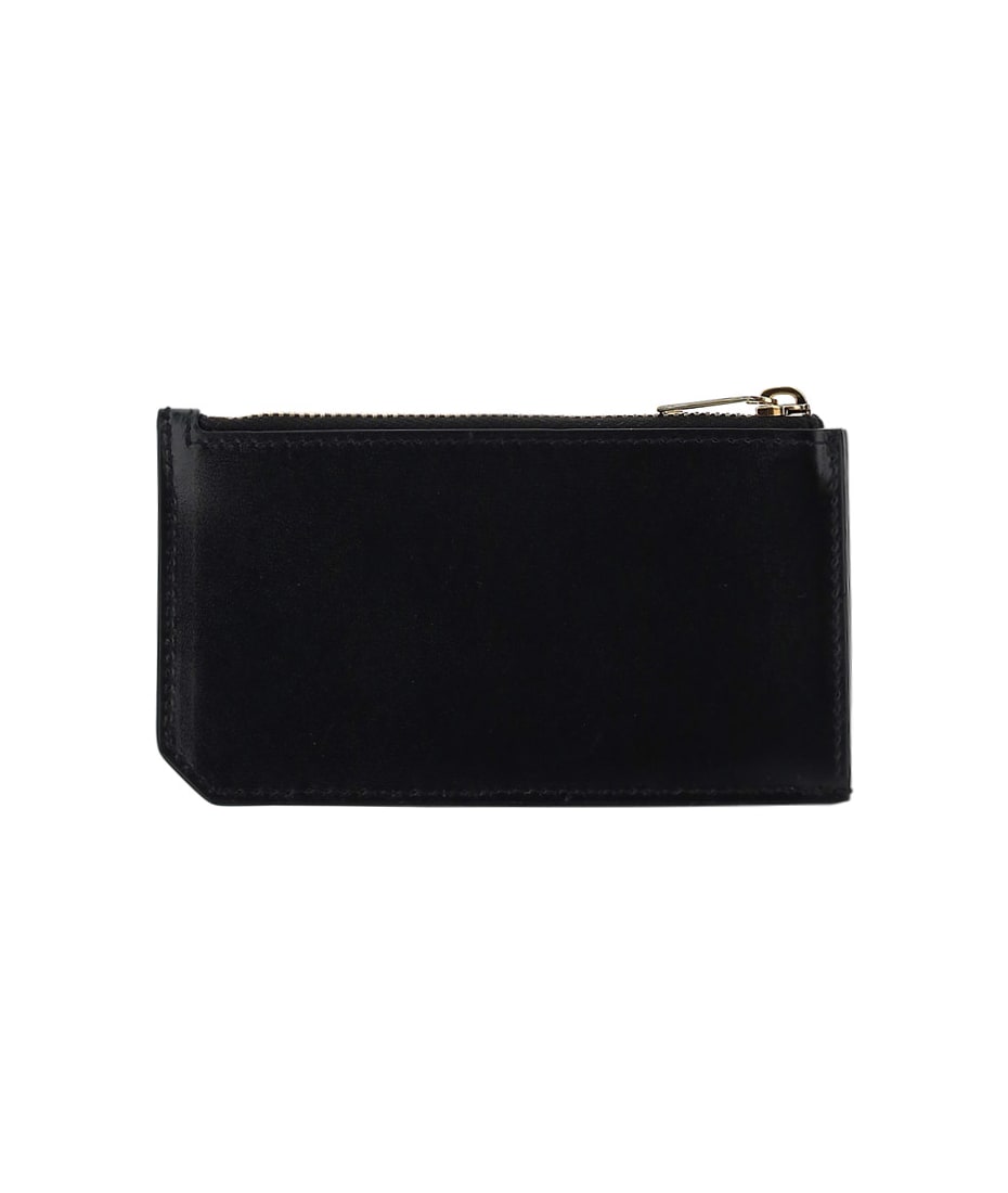 Saint Laurent Men's Money Clip Leather Bifold Wallet - Black - Nero