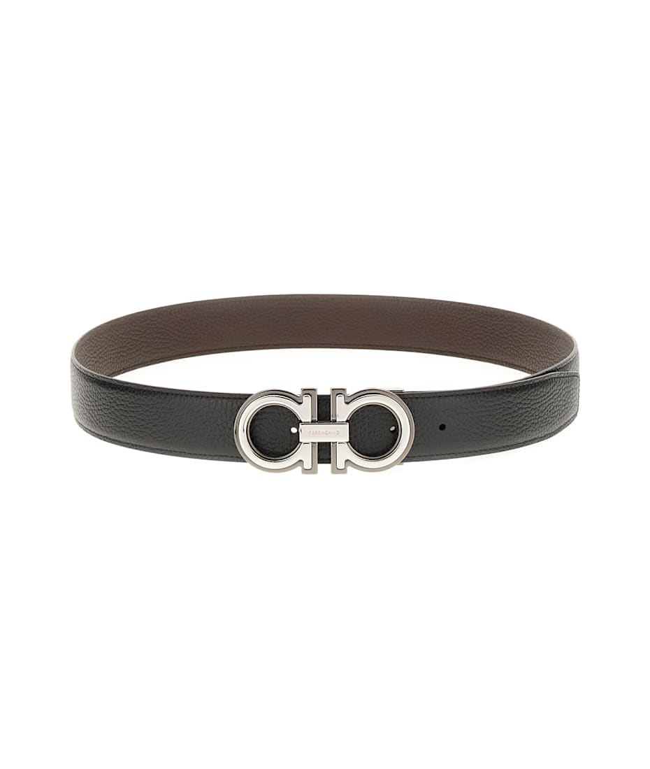 ベルト FERRAGAMO SS25 Reversible belt (780478 NEROFLAMERED) Ferragamo Black Leather Reversible Belt | italist