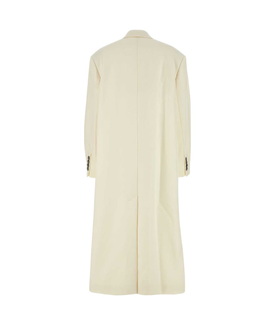 【送料&関税込】Ami Alexandre Mattiussi Ivory Wool Oversize Ami Alexandre Mattiussi Ivory Wool Blend Oversize Coat