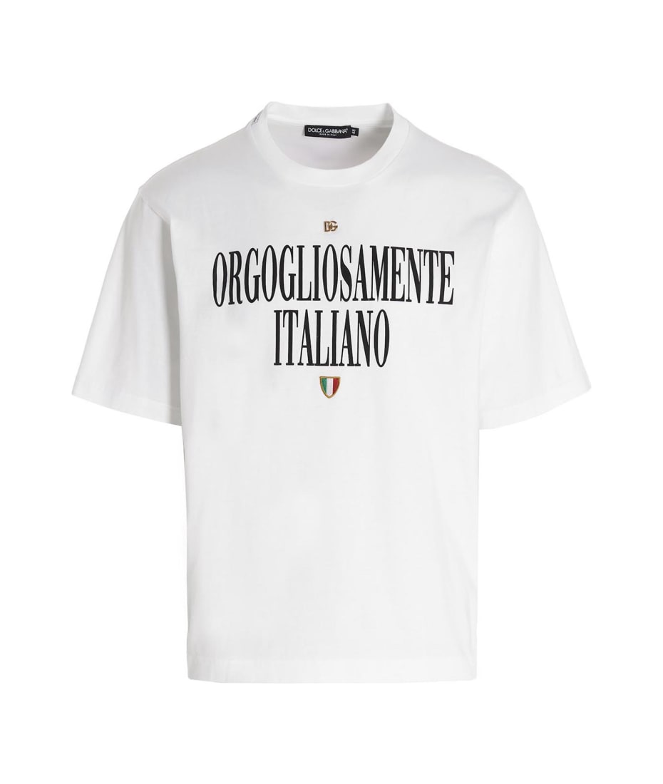 Dolce＆Gabbana★Orgogliosamente Italiano Tシャツ 白 Dolce & Gabbana 'orgogliosamente Italiano T-shirt | italist