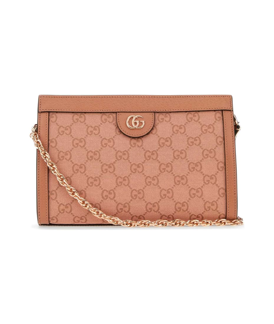 Gucci Pink Gg Supreme Fabric And Leather Small Ophidia