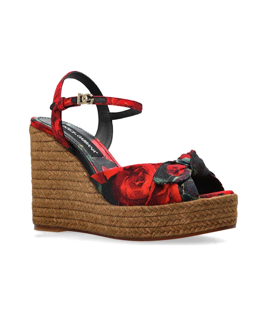 サンダル・ミュール DOLCE&GABBANA ROSE PRINT WEDGE DOLCE&GABBANA ROSE PRINT WEDGE (Dolce & Gabbana/サンダル