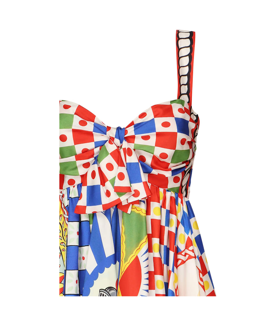 Dolce & Gabbana Carretto Print Silk Dress | italist, ALWAYS