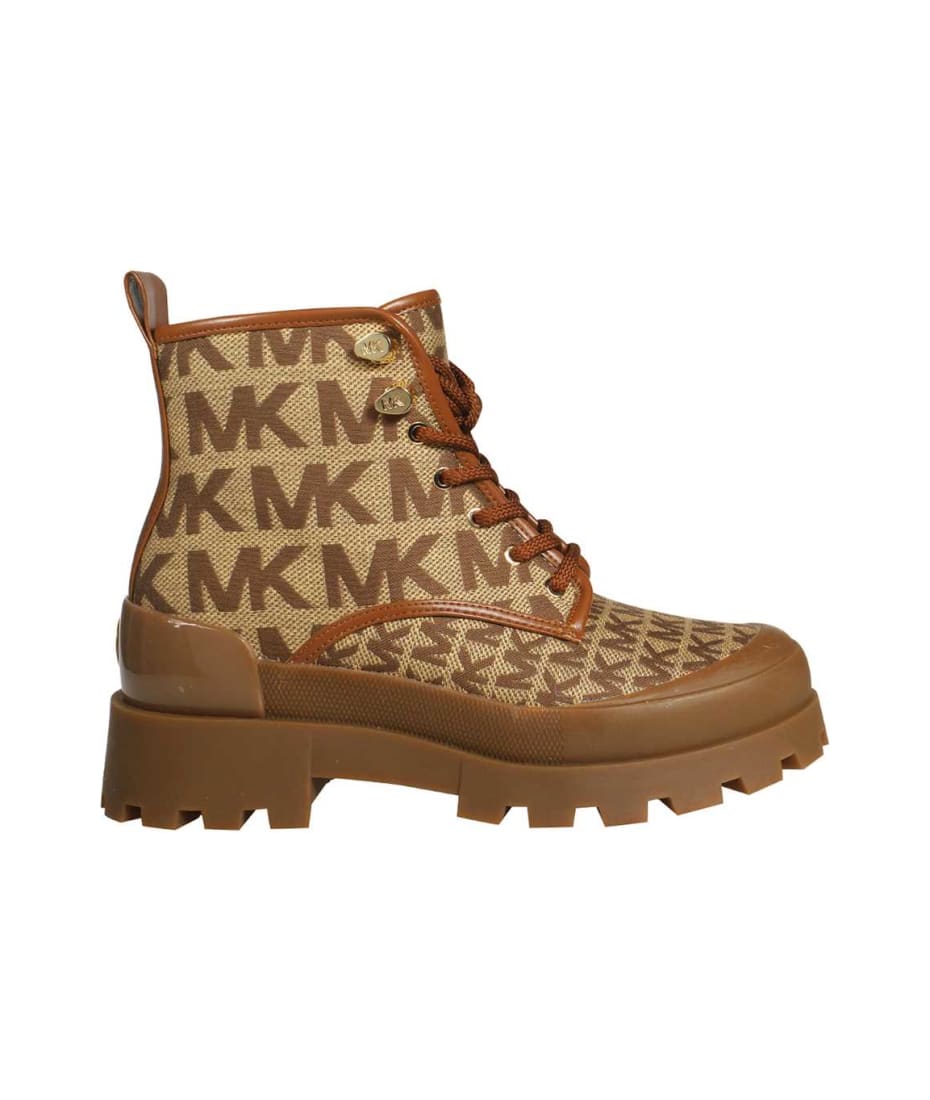 【送料&関税込】Michael Kors Lace-up Boots Rowan Embellished Leather Lace-Up Boot | Michael Kors [US]