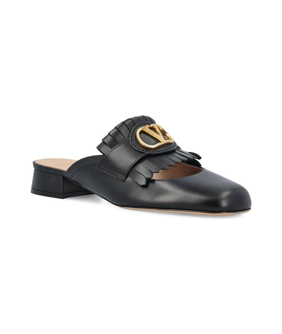 Valentino Garavani Vlogo Plaque Square Toe Sandals | italist