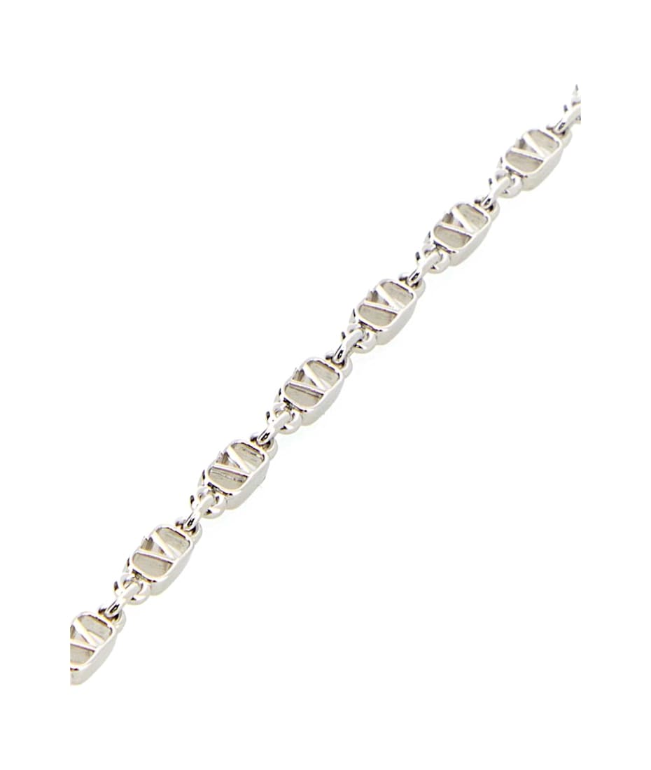 Valentino Garavani Silver Metal Vlogo Bracelet | italist