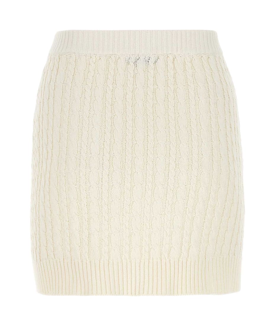 ミニスカート PRADA IVORY COTTON BLEND MINI SKIRT Prada Ivory Cotton Blend Mini Skirt | italist