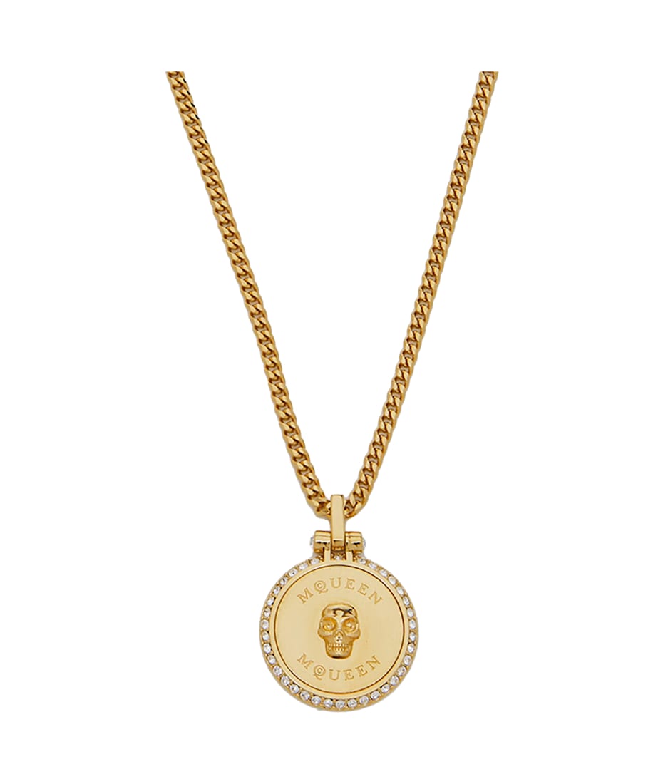 【関税&送料込】Alexander Mcqueen Collana Alexander McQueen Sovereign Skull Necklace In Gold | italist