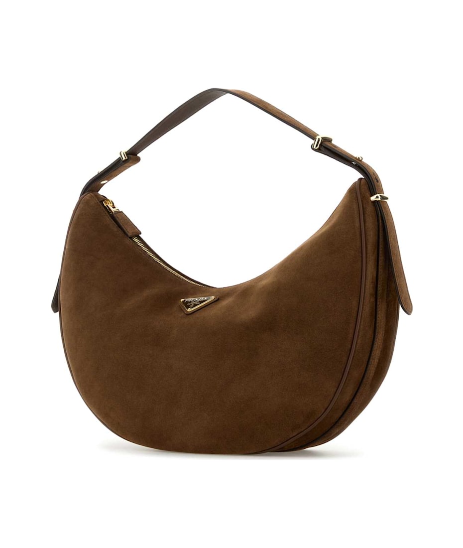 ショルダーバッグ・ポシェット PRADA Brown suede big ArquA handbag (1BC212VOVO2C4S F0324) Prada Brown Suede Large Shoulder Bag | italist