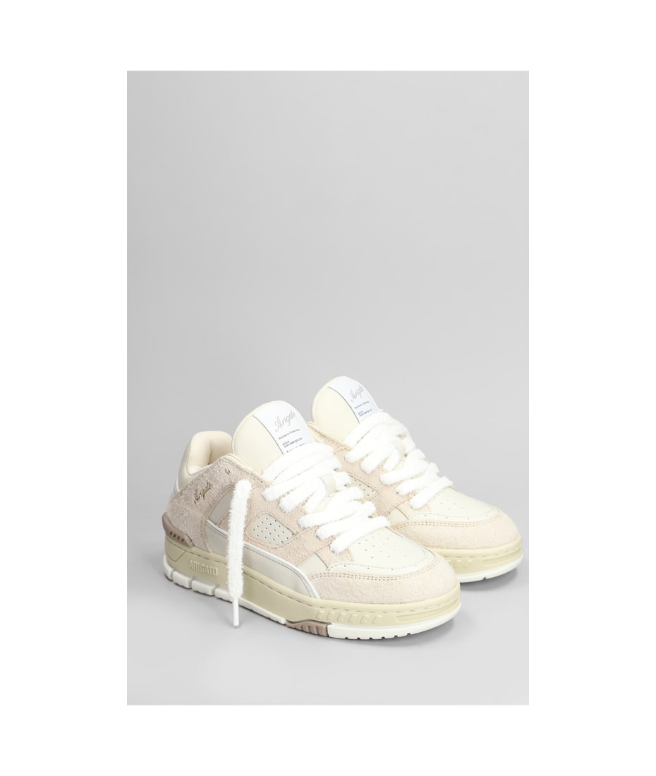 Axel Arigato Area Lo Fluffy Sneakers In Beige Suede