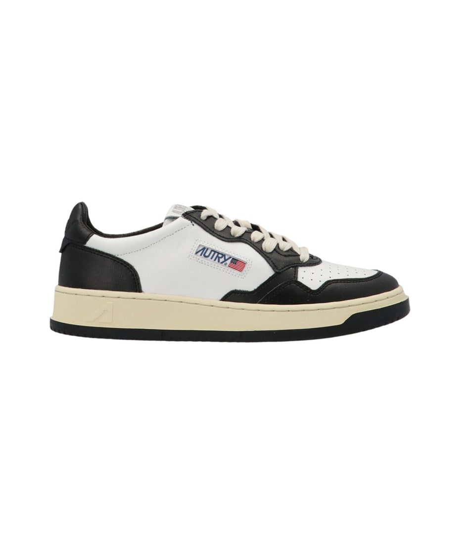 スニーカー AUTRY Medalist Low Sneakers Black White AULMWB01 AULMWB01SS2 Autry Medalist Low Sneakers In White And Black Leather With