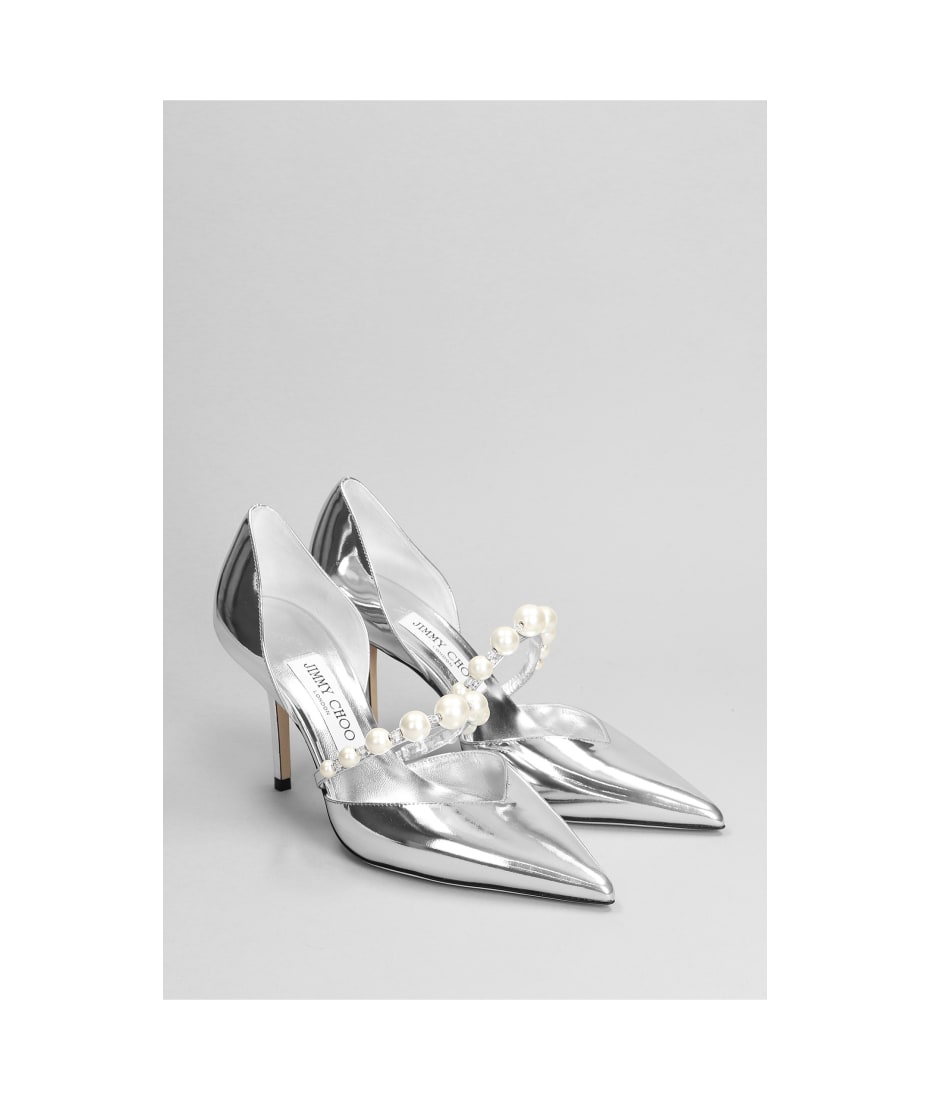 Aurelie 85 Patent Leather Pumps in White - Jimmy Choo