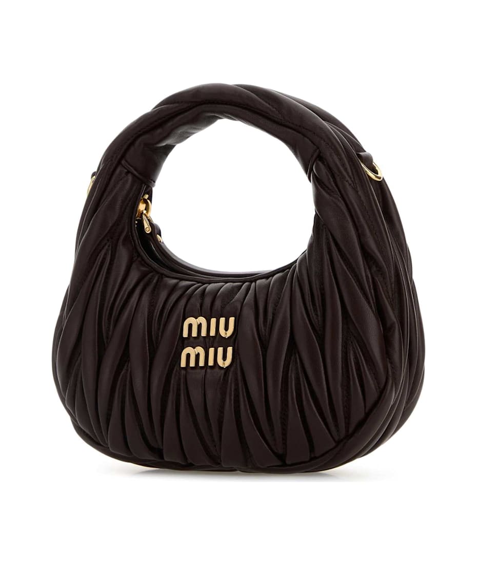 小物 MIU MIU Miu Miu Chocolate Nappa Leather Mini Wander Handbag | italist