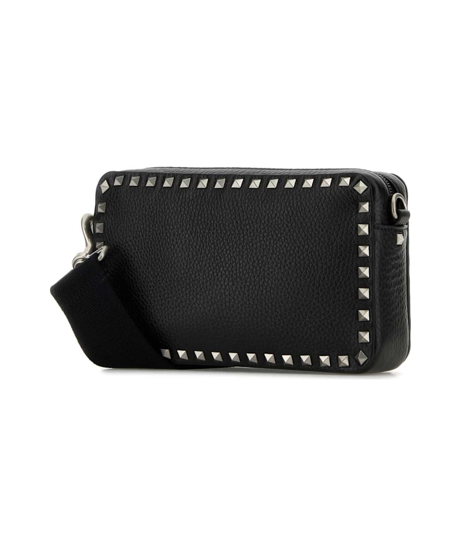 Valentino Garavani Black Leather Rockstud Crossbody Bag