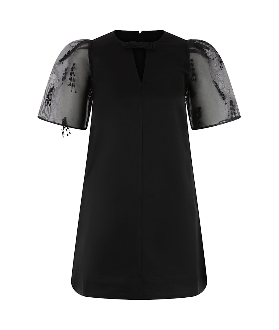 Ganni Fringed Organza Mini Dress | italist