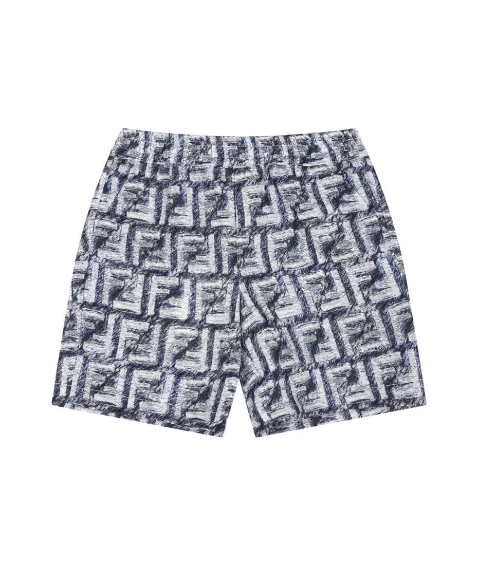 Fendi Blue Shorts For Baby Boy With Iconic Ff - Blue
