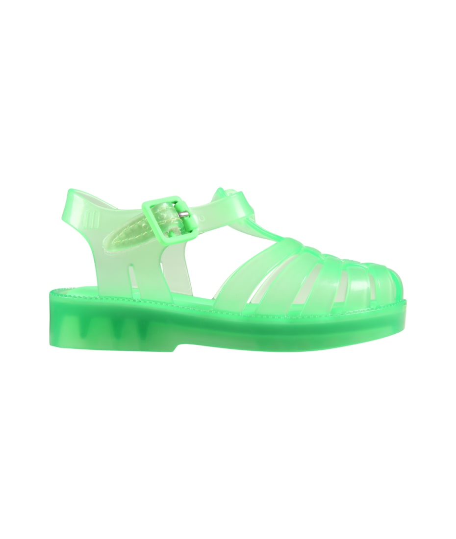 Neon green flat sandals hot sale