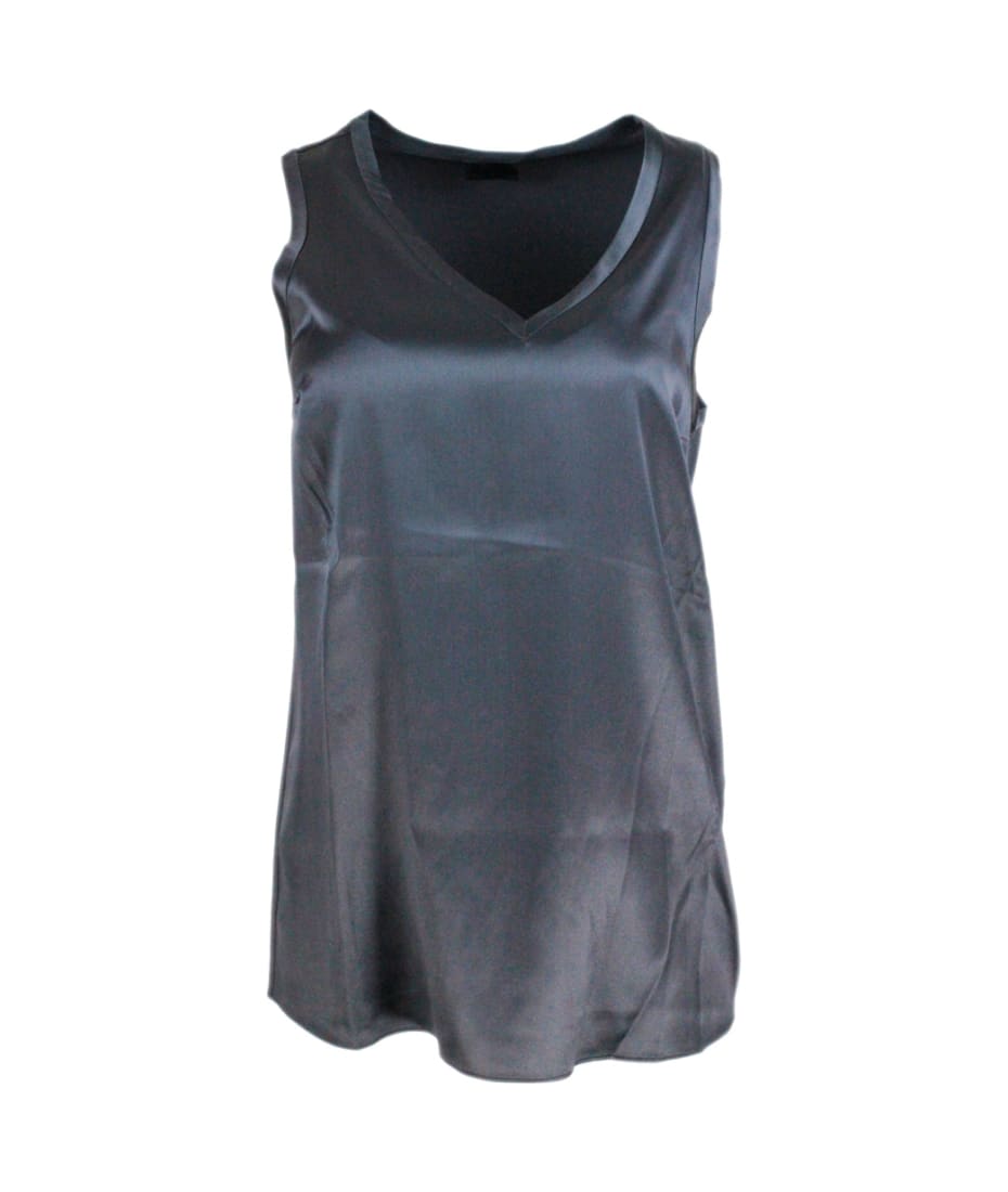 Tシャツ・カットソー BRUNELLO CUCINELLI SILK V-NECKED TOP Brunello Cucinelli V-neck T-shirt | italist
