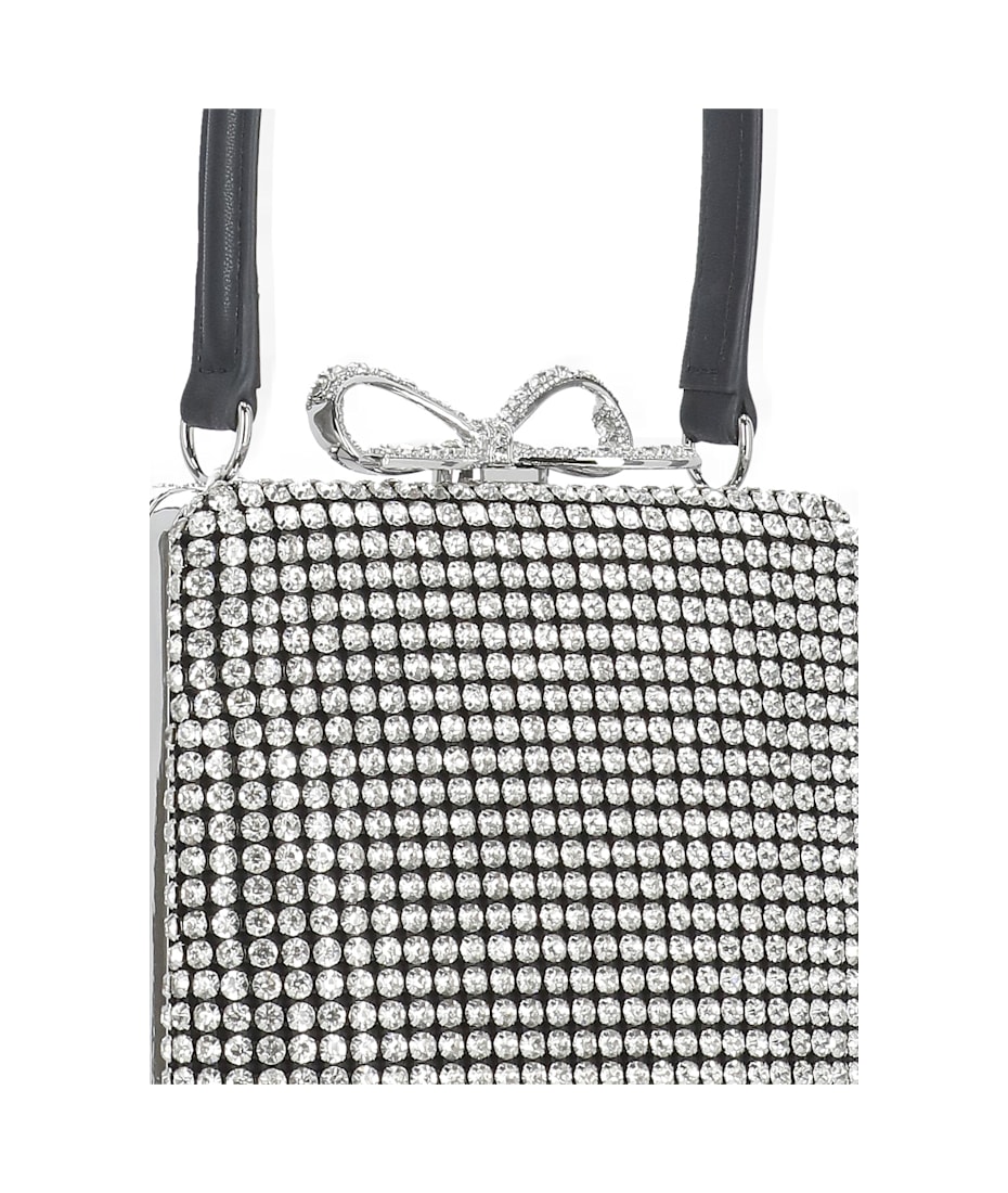 self-portrait Silver Crystal Fishnet Bag | italist