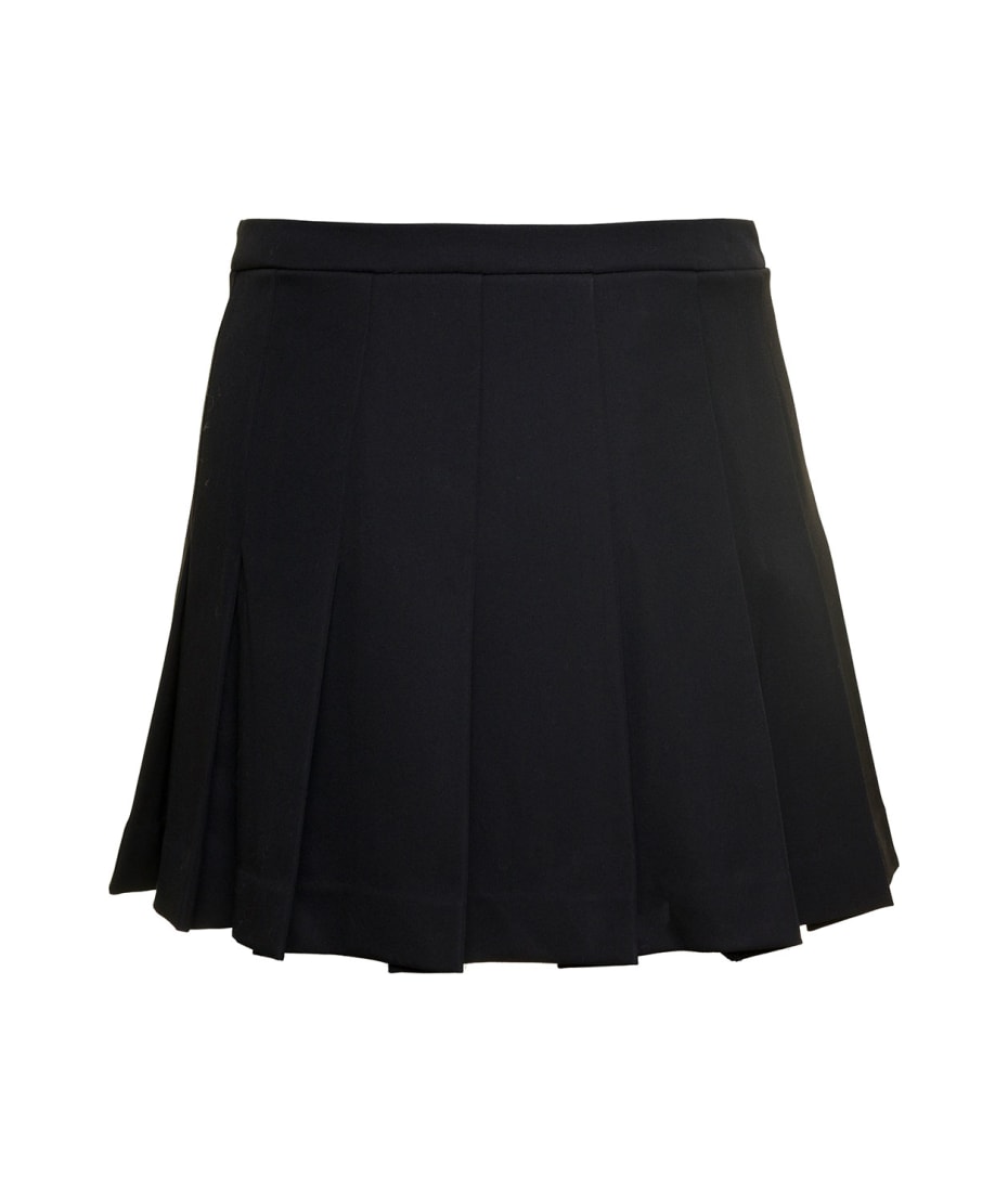 Alessandra Rich Black Mini Skirt With Side Bukle Detail With
