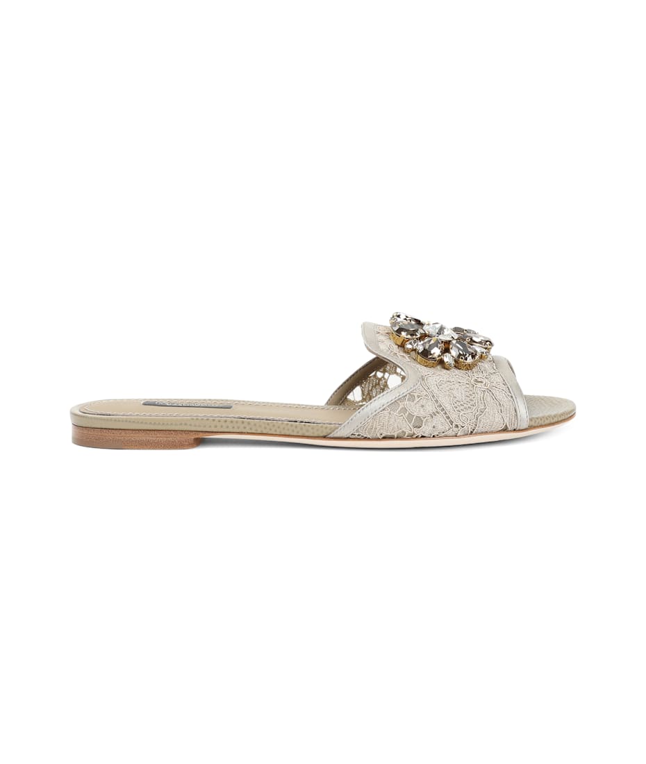 サンダル・ミュール Dolce & Gabbana Dolce & Gabbana Lace Flat Sandals Dolce & Gabbana Lace Flat Sandals | italist