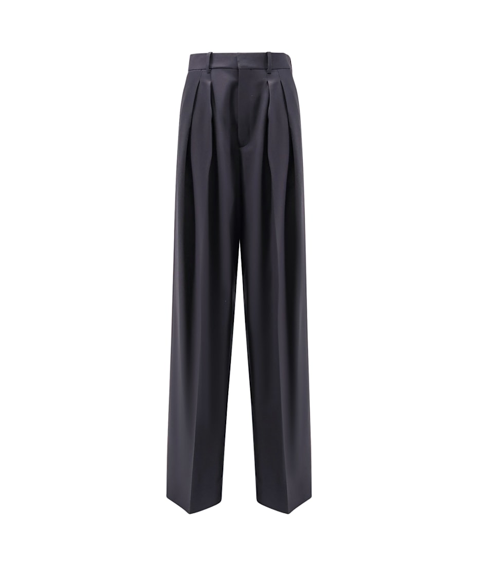 パンツ SAINT LAURENT Certified wool trousers with wide leg Saint Laurent Certified Wool Trousers With Wide Leg