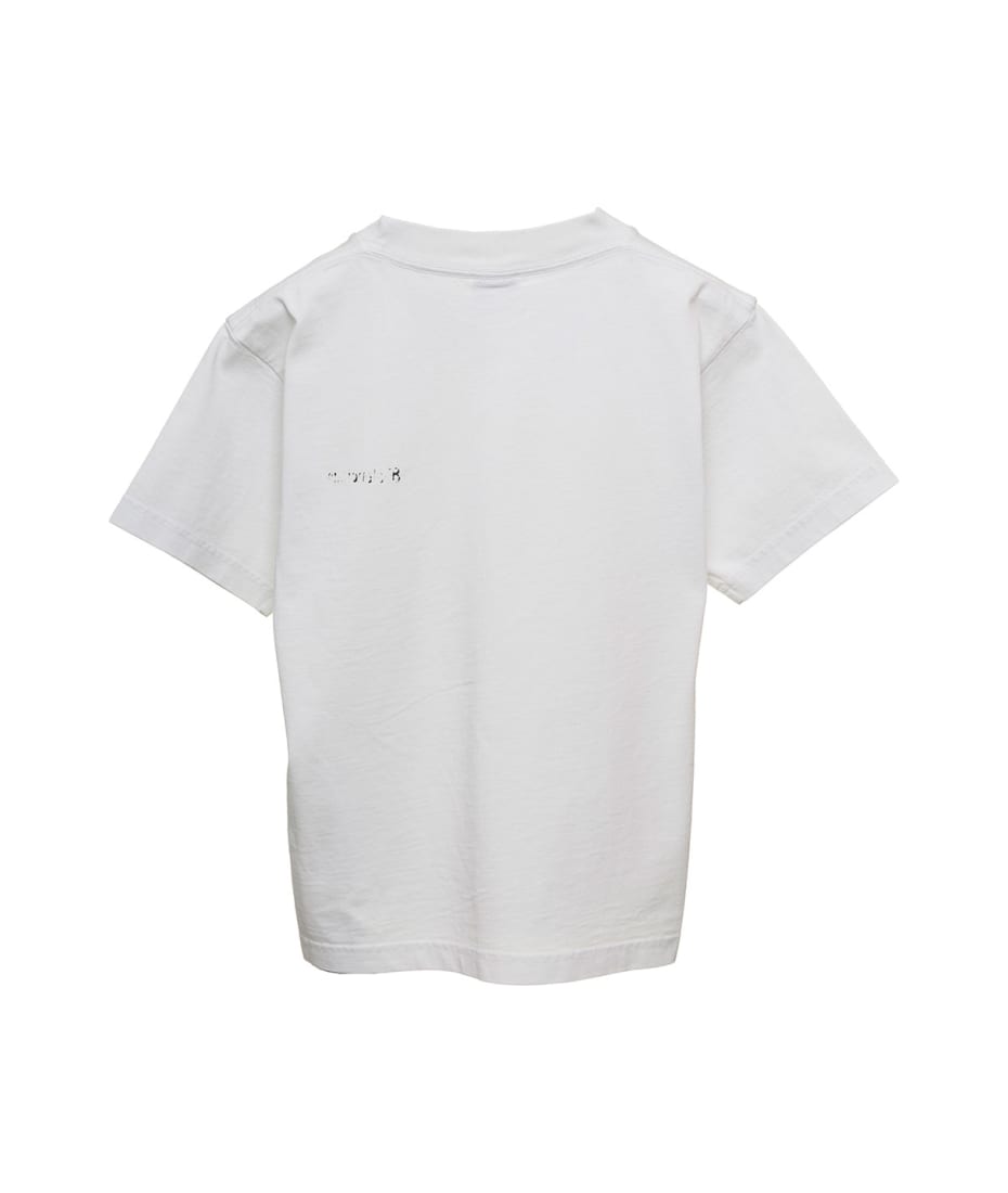 Balenciaga White Mode Logo Printed Cotton Crewneck T Shirt M Balenciaga |  The Luxury Closet