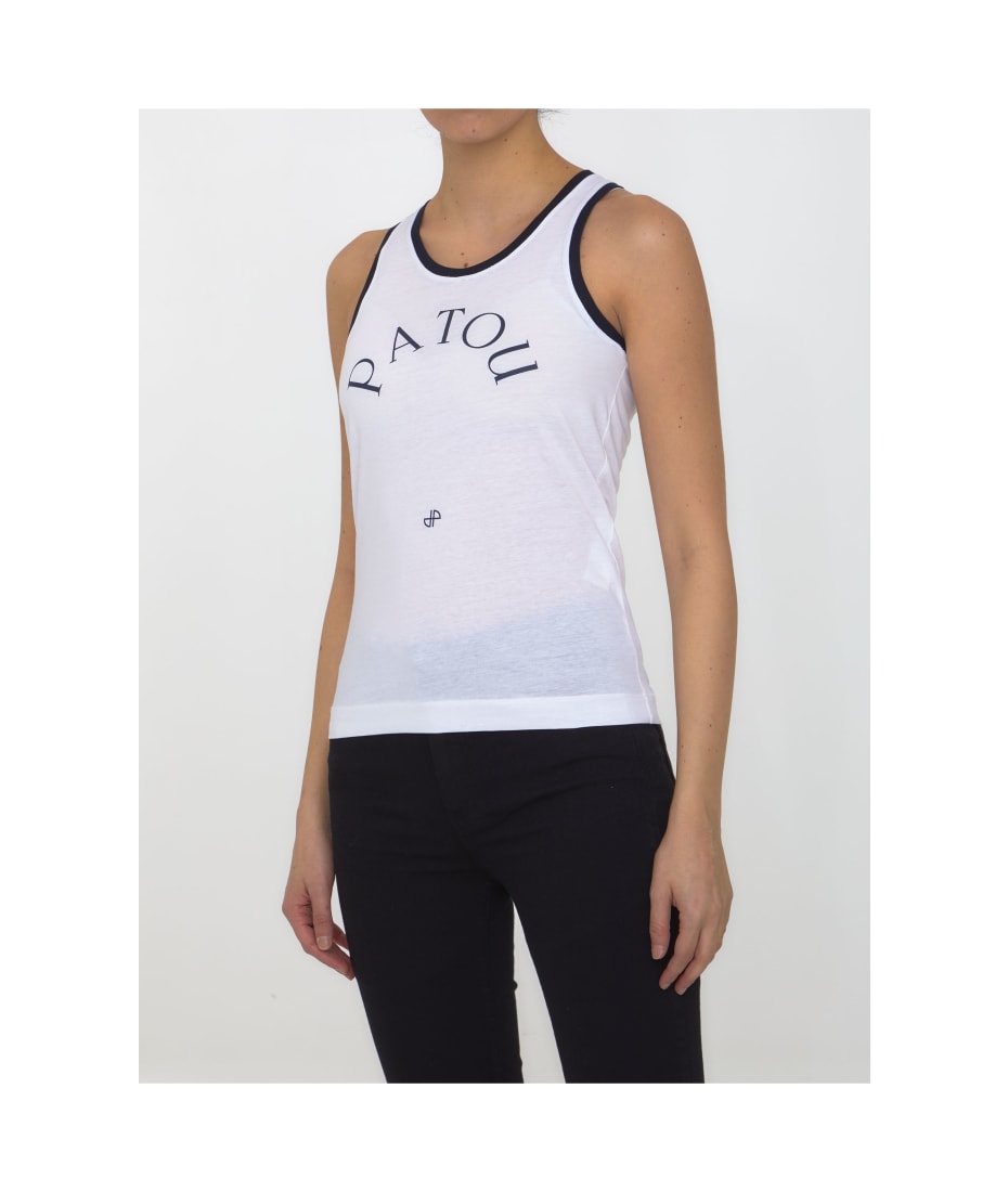 PATOU ICONIC TANK TOP ホワイト XS Patou | パトゥ オーガニックコットン タンクトップ