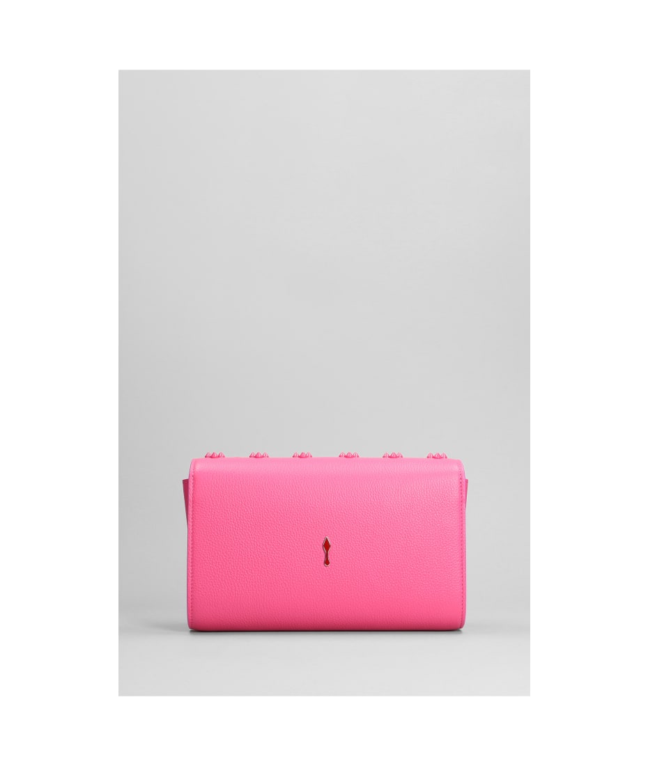 Christian Louboutin Paloma Clutch Shoulder Bag In Rose-pink Leather - rose-pink