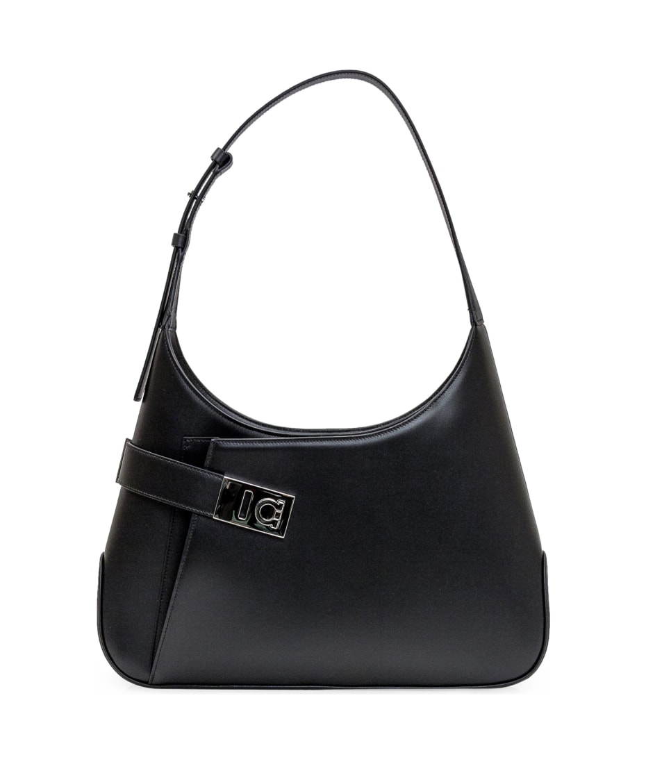 Black Knight small asymmetric leather hobo bag
