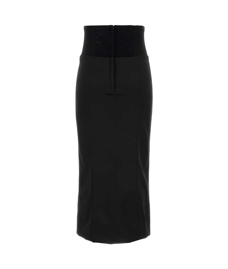 Dolce & Gabbana スカート ブラック系 Made In Italy Dolce & Gabbana Black Satin Skirt | italist