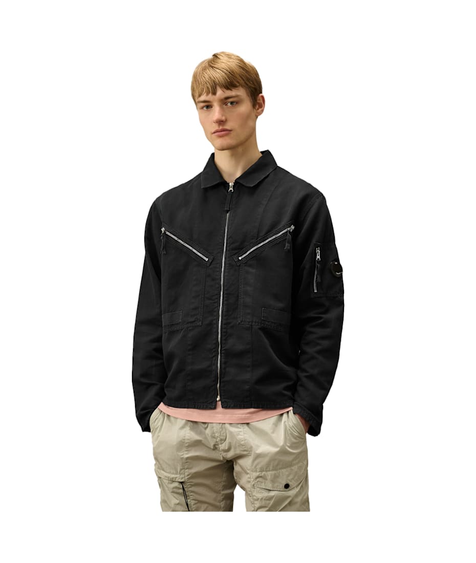 C.P. Company Cotton And Linen Shirt With Zip Closure