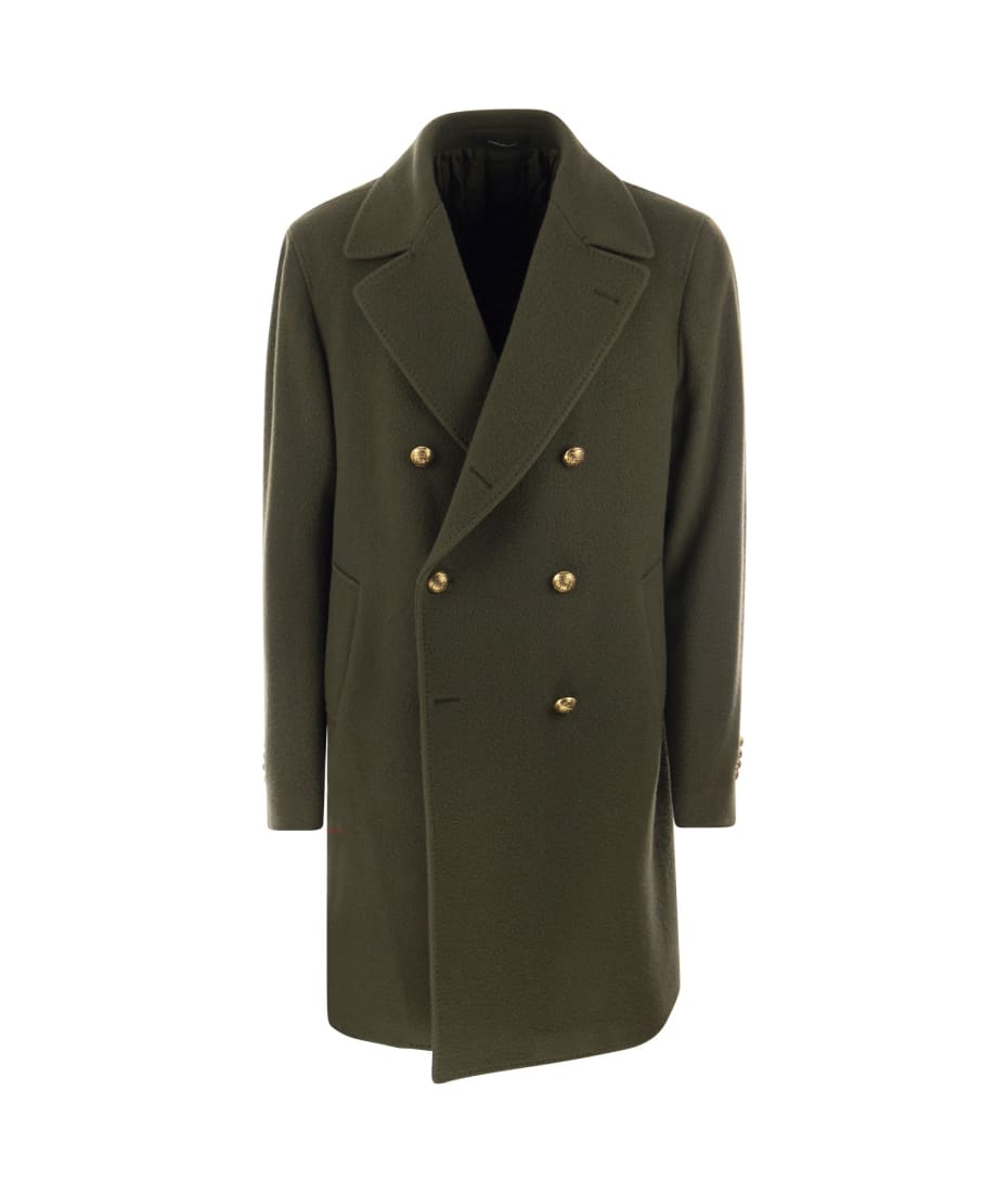 Tagliatore Military green double-breasted coat