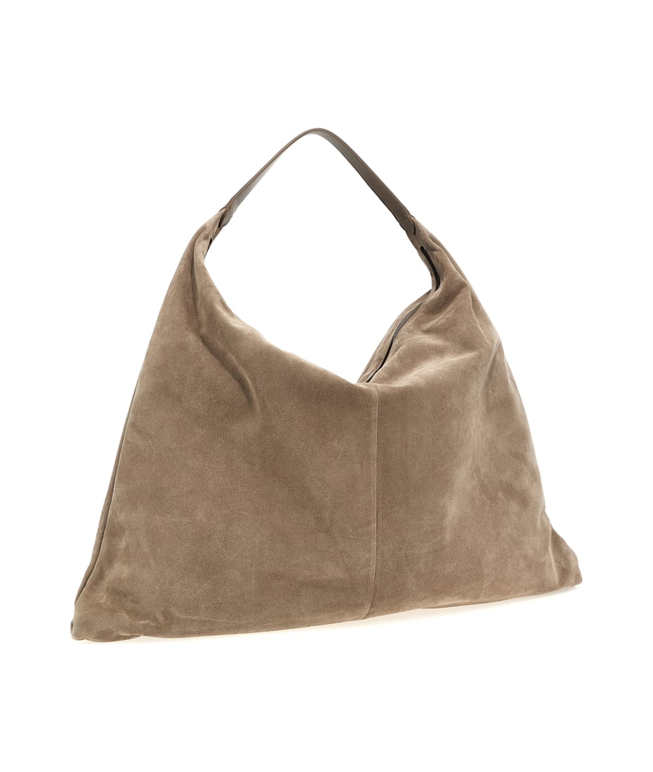 【関税込み】BRUNELLO CUCINELLI HOBO SWING' SHOULDER BAG Suede Hobo Swing bag for Woman in Light Grey | Brunello