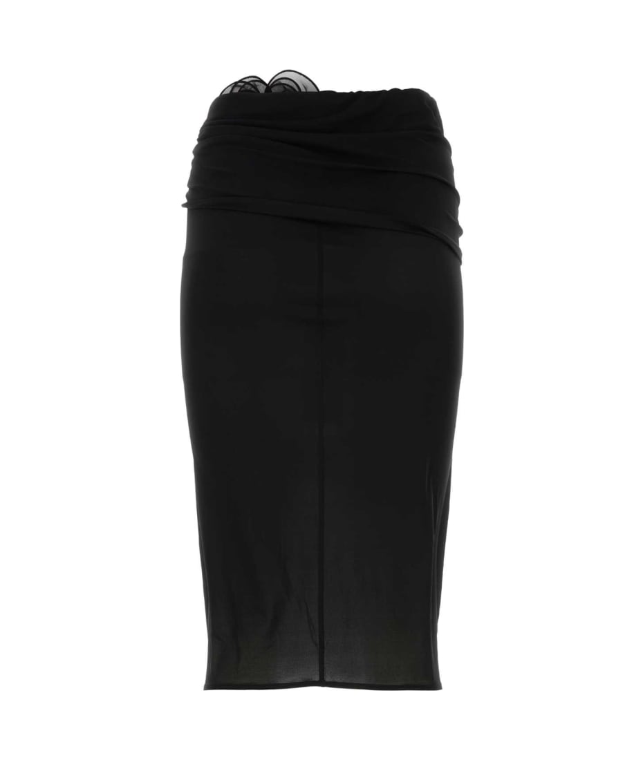 Magda Butrym Black Silk Skirt - BLACK