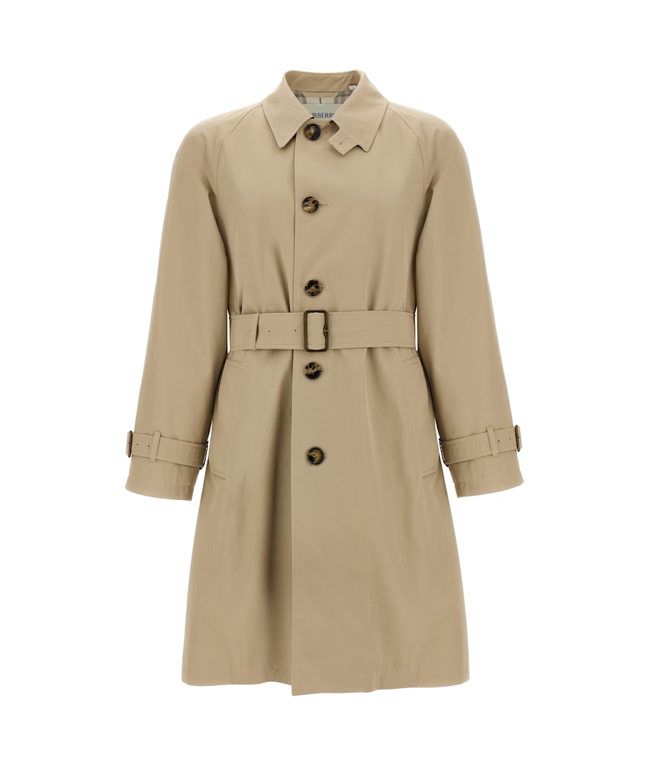 【関税込み】BURBERRY Car coat gabardine Long Gabardine Car Coat in Flax beige - Men, Cotton
