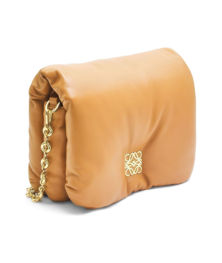 Mini Puffer Goya bag in shiny nappa lambskin Camel - LOEWE